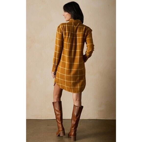 NWT The Normal Brand Mountain Shirt‎ Dress Palomino Plaid Women's XS MSRP $168 - Picture 7 of 11
